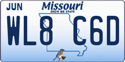 MO license plate WL8C6D