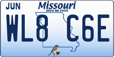 MO license plate WL8C6E