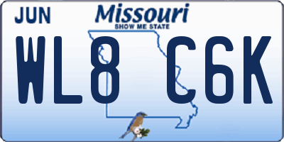 MO license plate WL8C6K