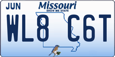 MO license plate WL8C6T