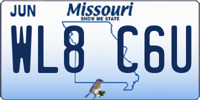 MO license plate WL8C6U