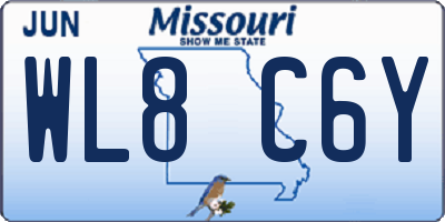 MO license plate WL8C6Y