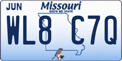 MO license plate WL8C7Q