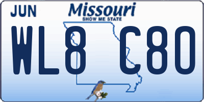 MO license plate WL8C8O