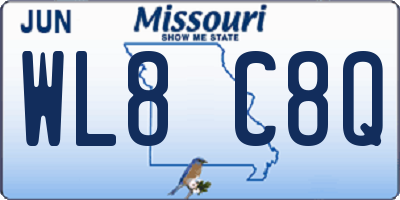 MO license plate WL8C8Q