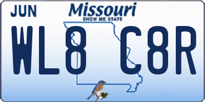 MO license plate WL8C8R
