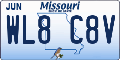 MO license plate WL8C8V
