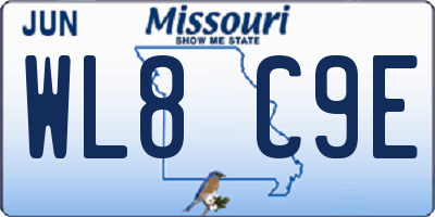 MO license plate WL8C9E