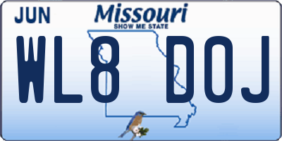 MO license plate WL8D0J