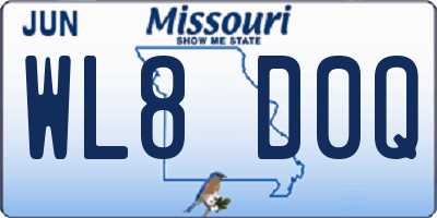 MO license plate WL8D0Q