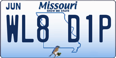 MO license plate WL8D1P