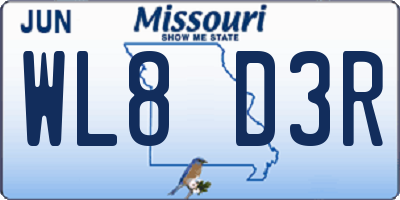 MO license plate WL8D3R
