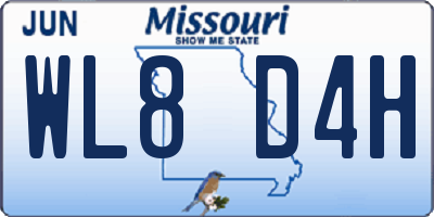 MO license plate WL8D4H