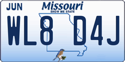 MO license plate WL8D4J