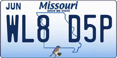 MO license plate WL8D5P