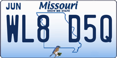 MO license plate WL8D5Q