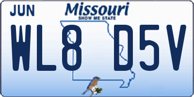MO license plate WL8D5V