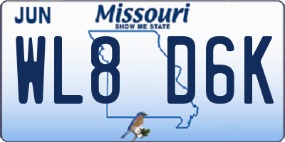 MO license plate WL8D6K