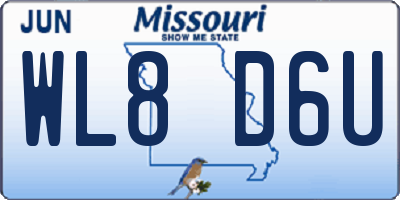MO license plate WL8D6U