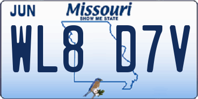 MO license plate WL8D7V