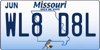 MO license plate WL8D8L