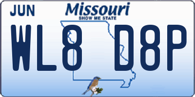 MO license plate WL8D8P