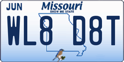 MO license plate WL8D8T