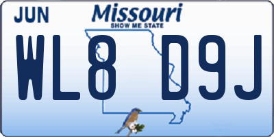 MO license plate WL8D9J