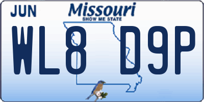 MO license plate WL8D9P