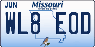 MO license plate WL8E0D