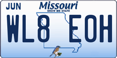 MO license plate WL8E0H