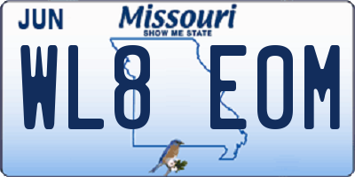 MO license plate WL8E0M