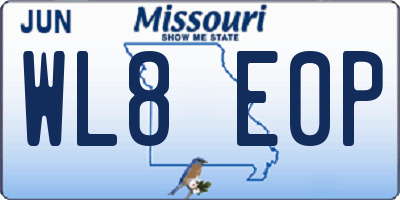MO license plate WL8E0P