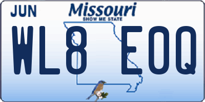 MO license plate WL8E0Q