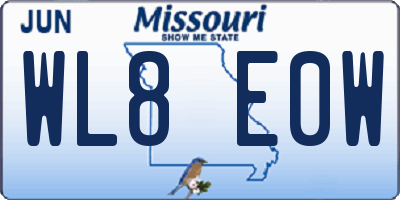 MO license plate WL8E0W