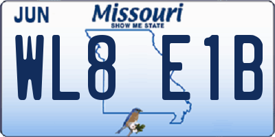 MO license plate WL8E1B