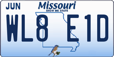 MO license plate WL8E1D