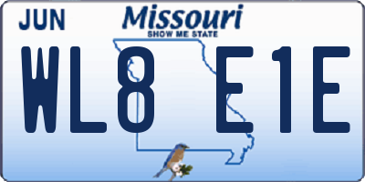 MO license plate WL8E1E