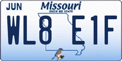 MO license plate WL8E1F