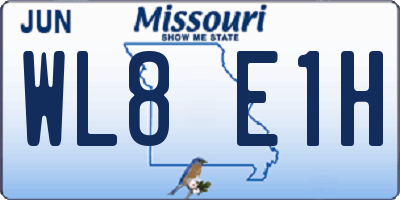 MO license plate WL8E1H
