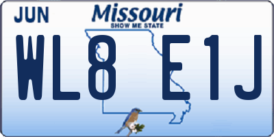 MO license plate WL8E1J