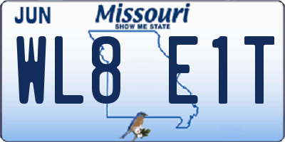 MO license plate WL8E1T