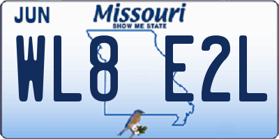 MO license plate WL8E2L