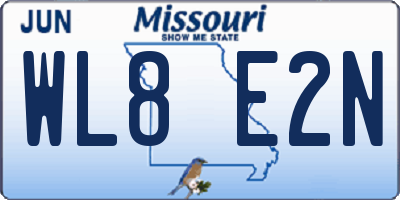 MO license plate WL8E2N