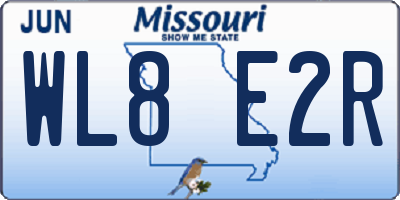 MO license plate WL8E2R