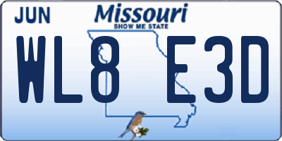 MO license plate WL8E3D