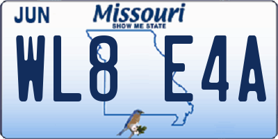 MO license plate WL8E4A