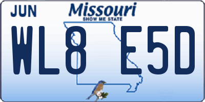 MO license plate WL8E5D