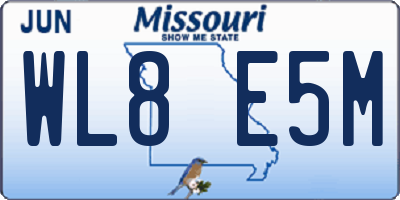 MO license plate WL8E5M