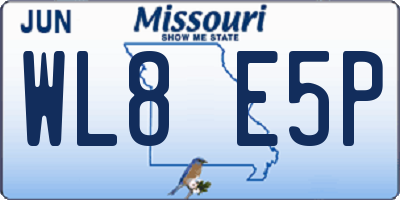 MO license plate WL8E5P